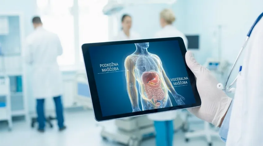 Primerjava med podkožno maščobo in nevarno visceralno maščobo okoli organov